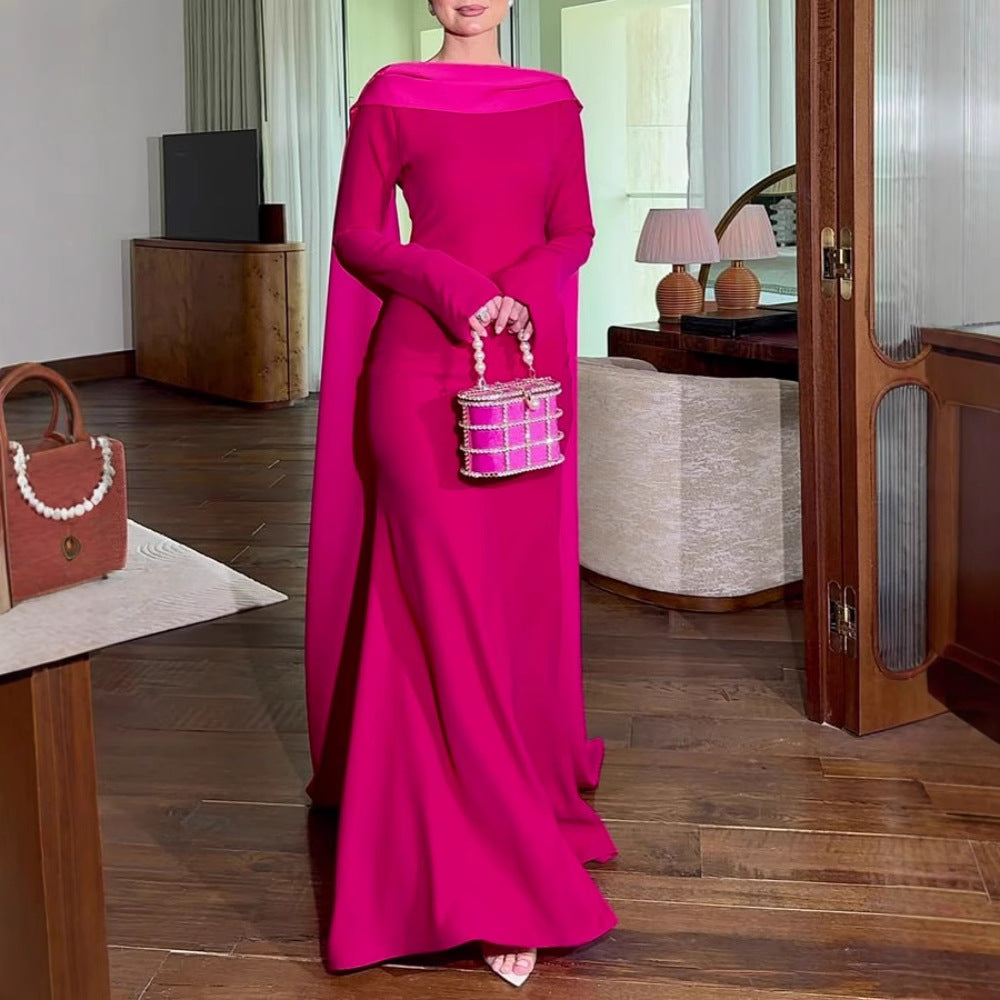 Sheath Shawl Ribbon Evening Dress