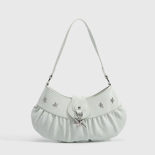 Niche Mint Green Pleated Dumpling Bag Shoulder