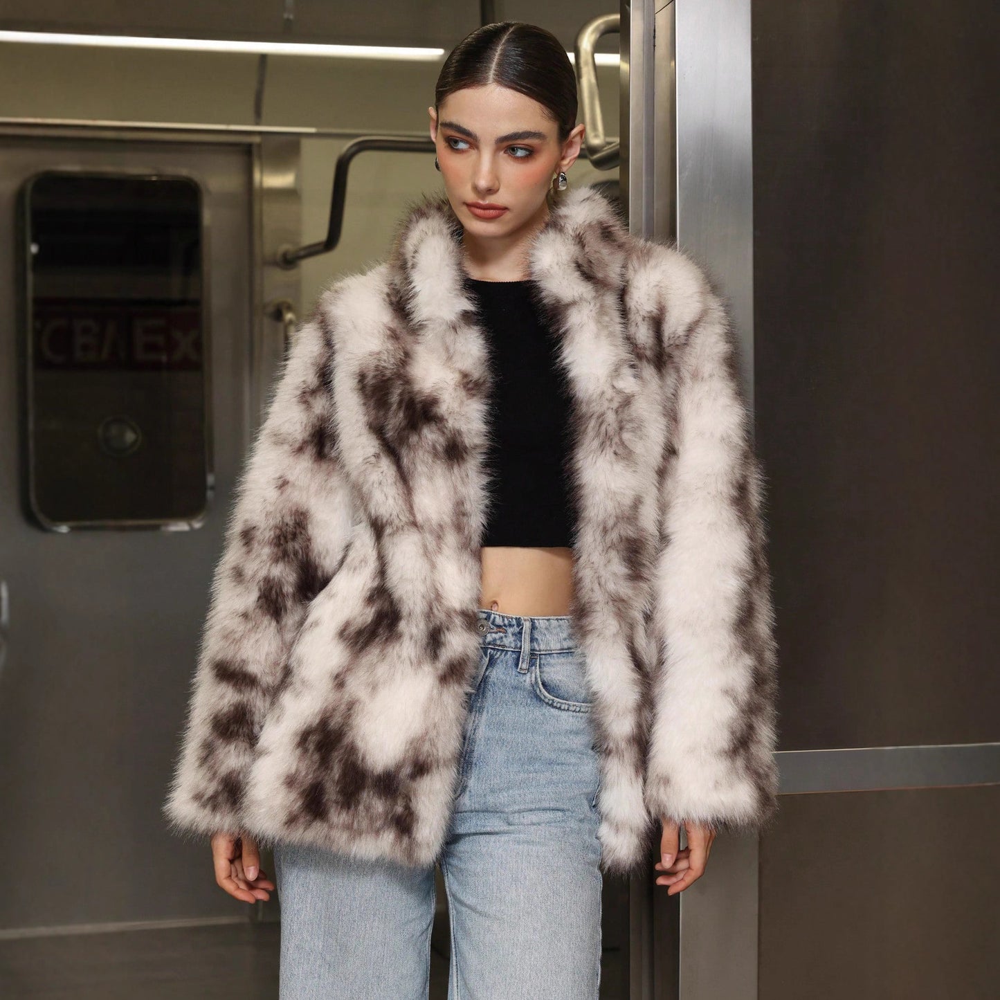 Autumn Winter Light Luxury Plush Coat Women Thickened Faux Fur Turtleneck Casual All Matching Loose Overcoat