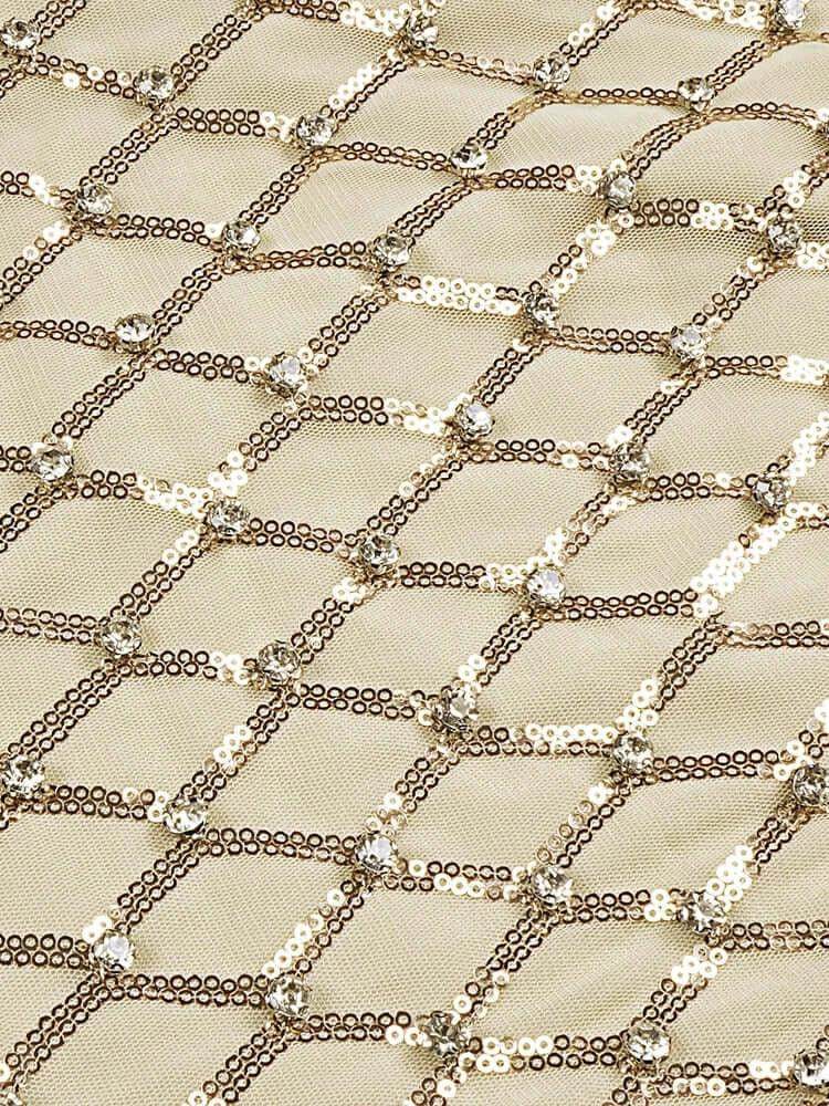 Off The Shoulders Sequins Maxi Dress - REBECATHELABEL