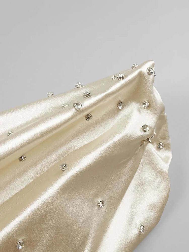 Off The Shoulders Sequins Maxi Dress - REBECATHELABEL