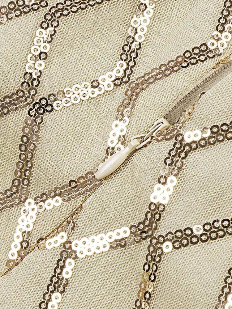 Off The Shoulders Sequins Maxi Dress - REBECATHELABEL