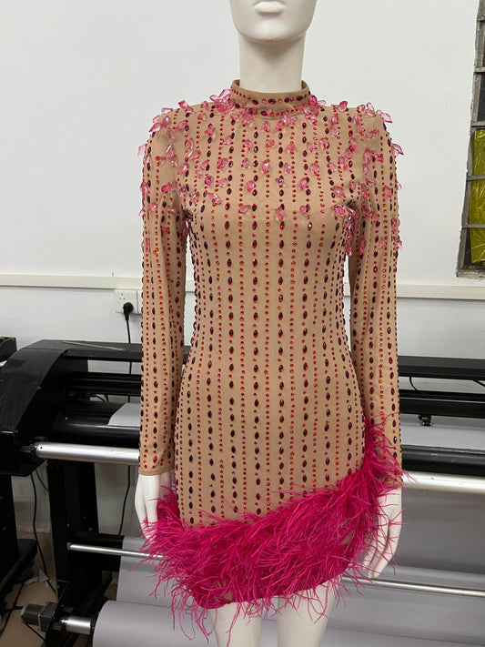 Olay feather mini dress - REBECATHELABEL