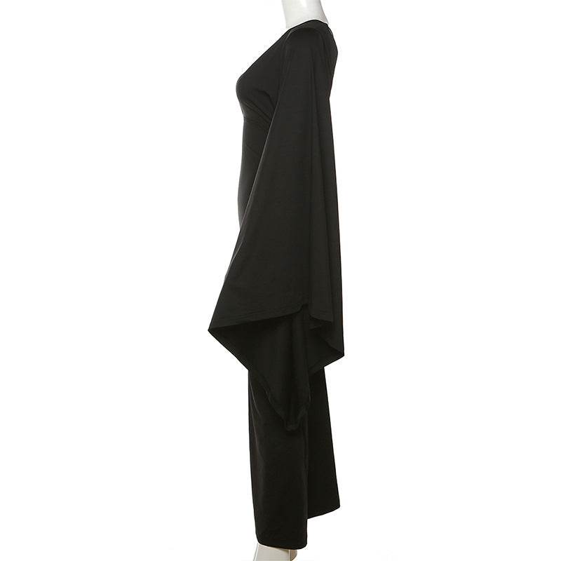 One Shoulder Sleeve Sexy Low Cut Backless Evening Dress - REBECATHELABEL