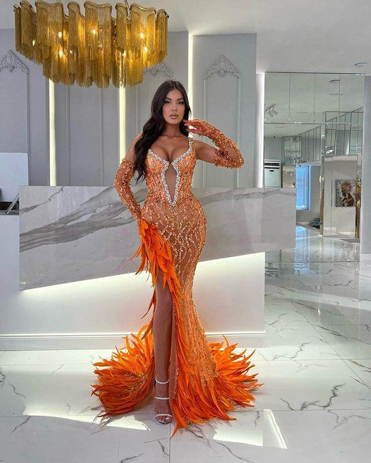 Paris feather dress - REBECATHELABEL