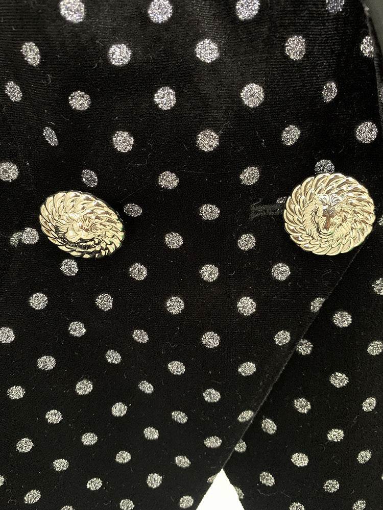 Polka Dot Velvet Blazer - REBECATHELABEL