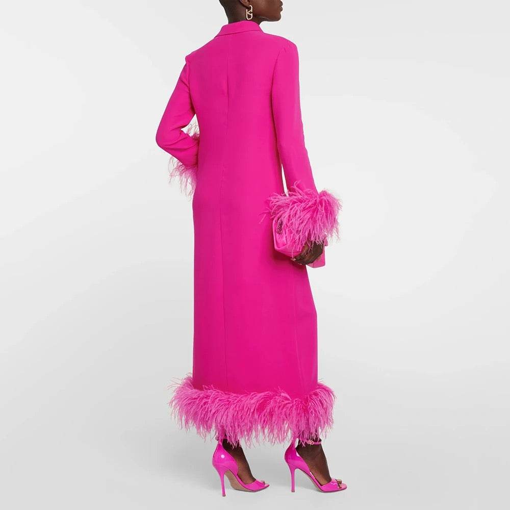 Polo Neck Feather Edge Long Sleeve Shirt Dress - REBECATHELABEL