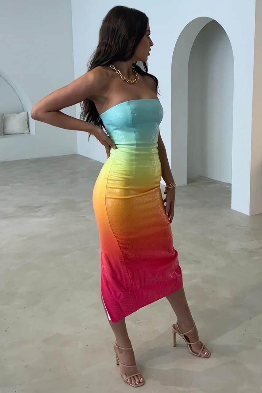 Rainbow midi dress - REBECATHELABEL