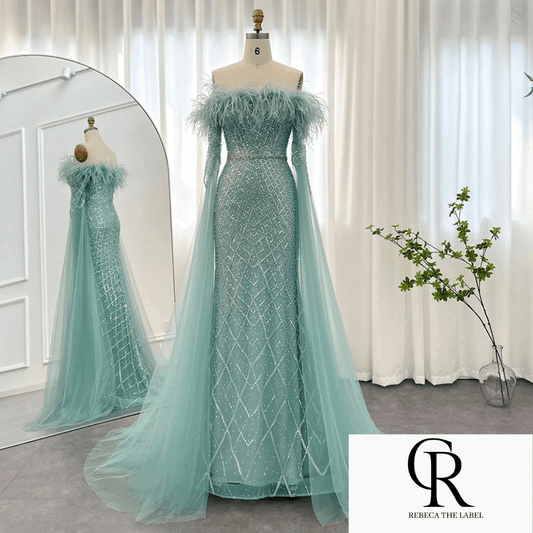 Ready to settle feather gown - REBECATHELABEL