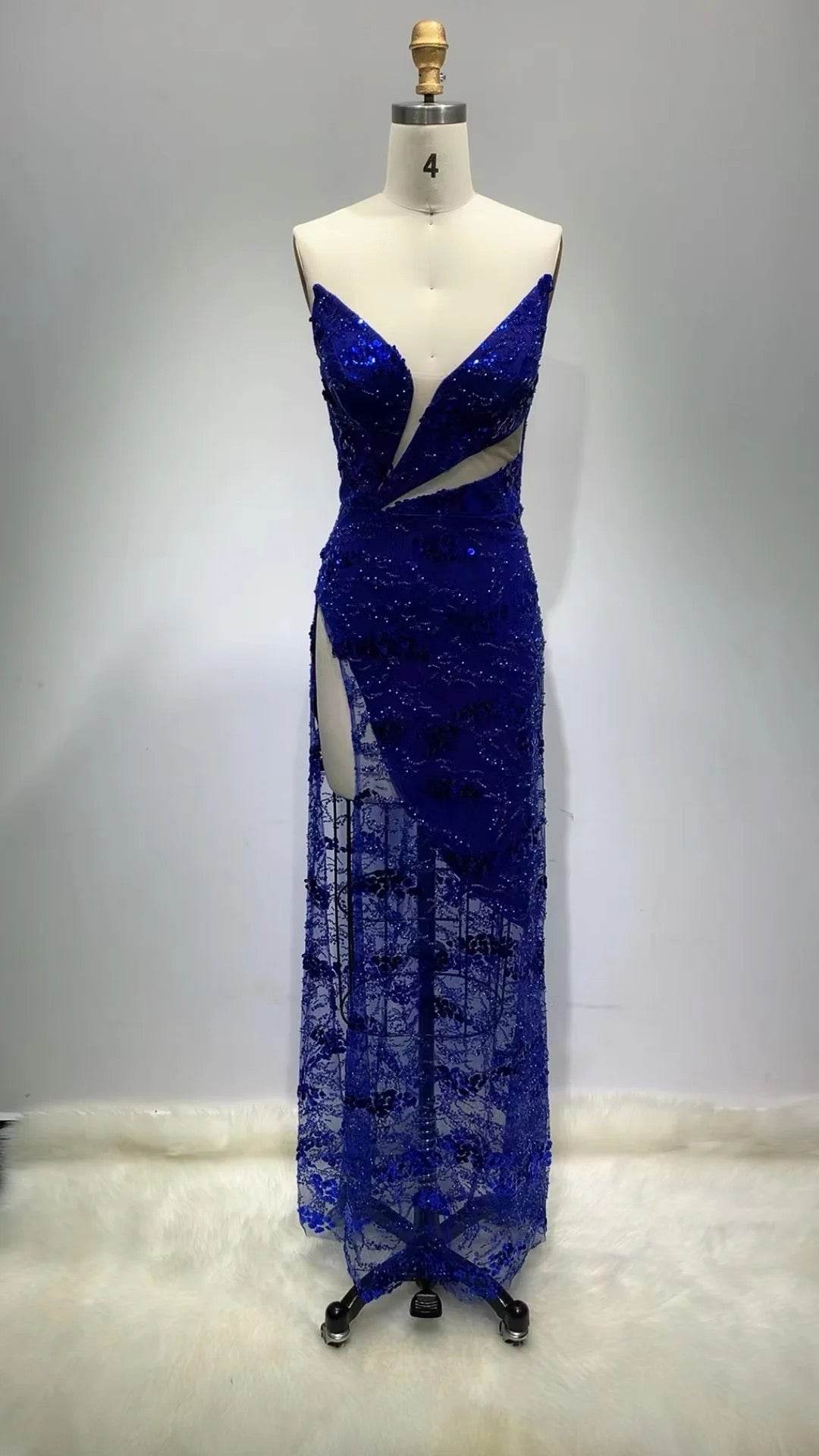 Rebecca sequin maxi high slight dress - REBECATHELABEL