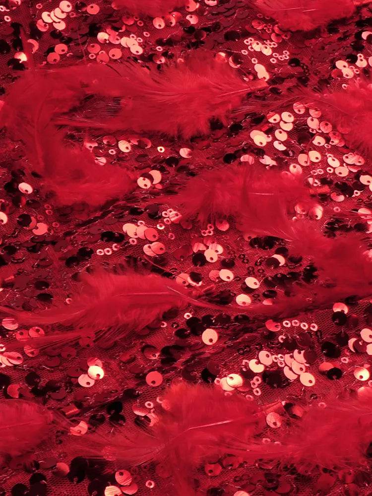 Red Glitter Sequins Maxi Dress - REBECATHELABEL