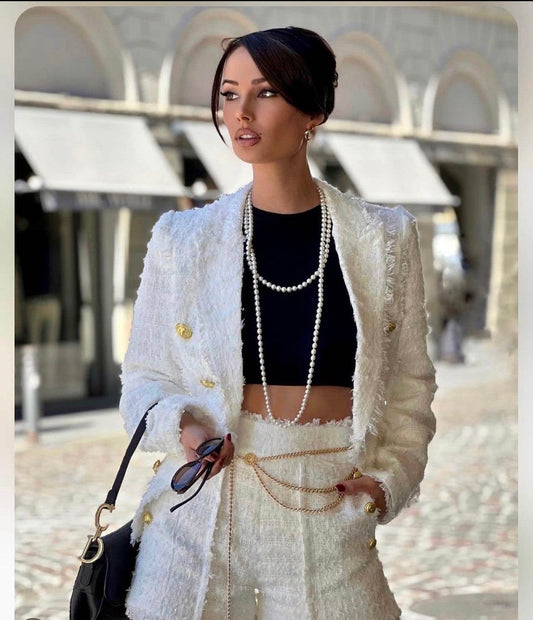 SIRAN WHITE TWO PIECE SET - REBECATHELABEL