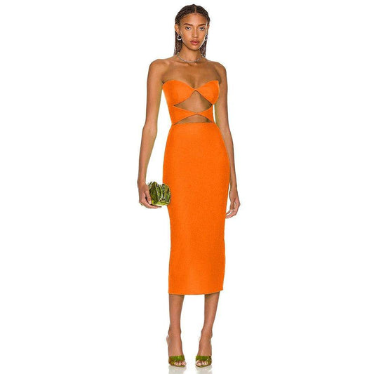STRAPLESS MIDI DRESS - REBECATHELABEL