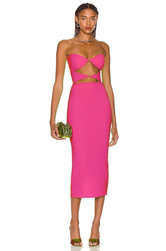 STRAPLESS MIDI DRESS - REBECATHELABEL