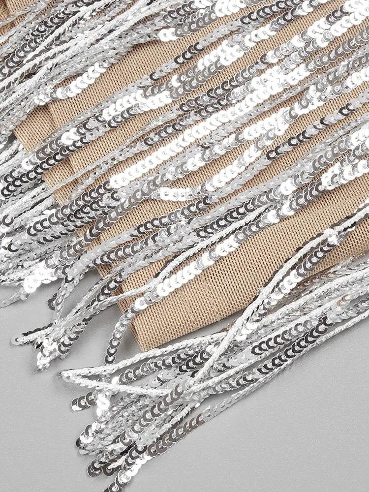 Sequin Tassel Stage Performance Dress - REBECATHELABEL