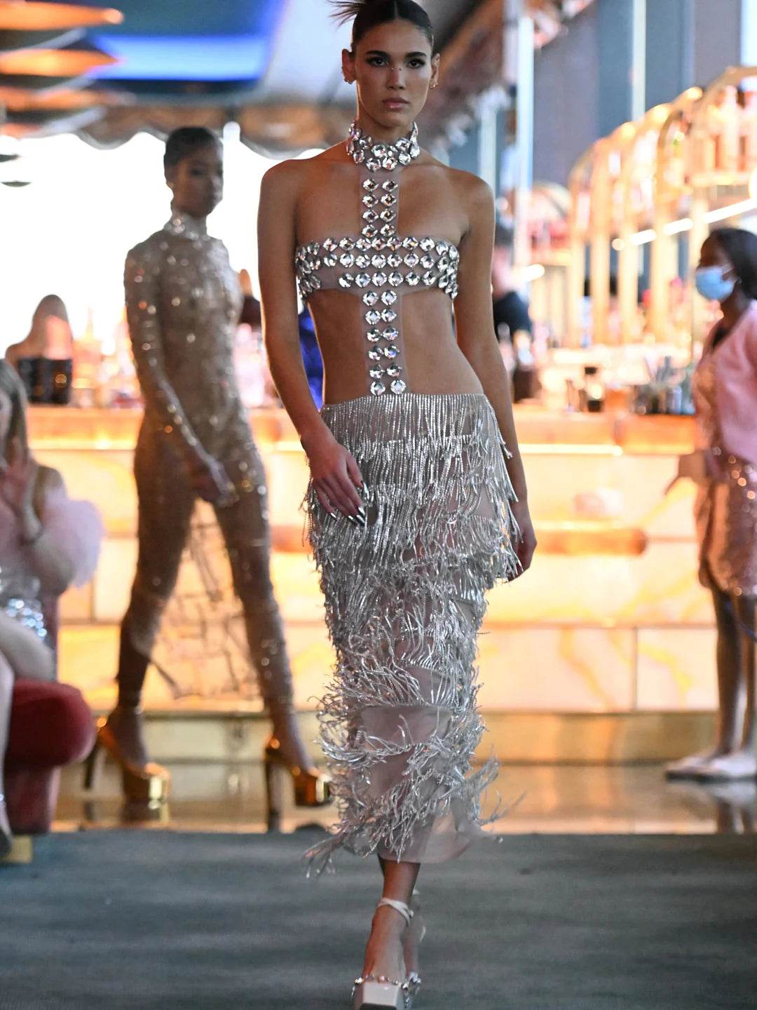 Sequin Tassel Stage Performance Dress - REBECATHELABEL