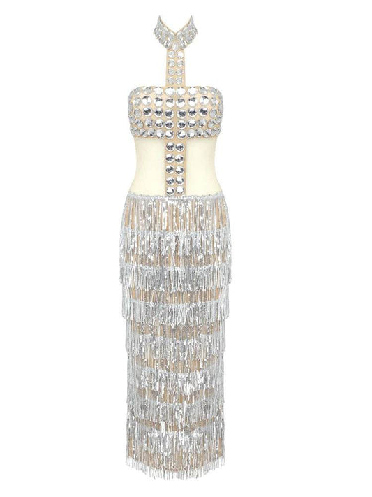 Sequin Tassel Stage Performance Dress - REBECATHELABEL