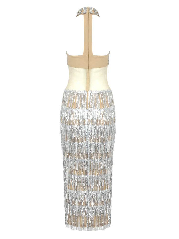 Sequin Tassel Stage Performance Dress - REBECATHELABEL