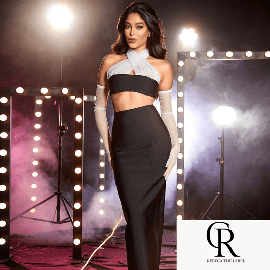 Set Slim Fit Short Top and Long skirt - REBECATHELABEL