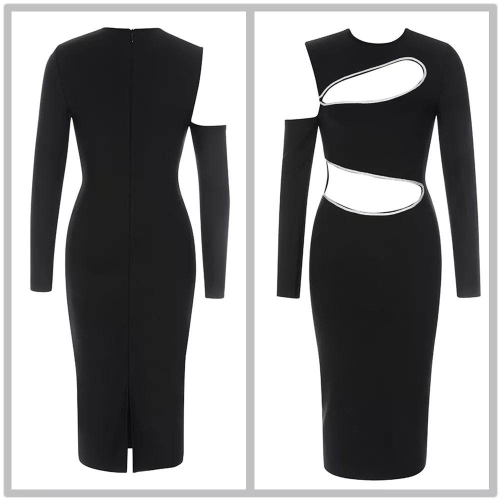 Sexy Midi Tight Bandage Dress - REBECATHELABEL