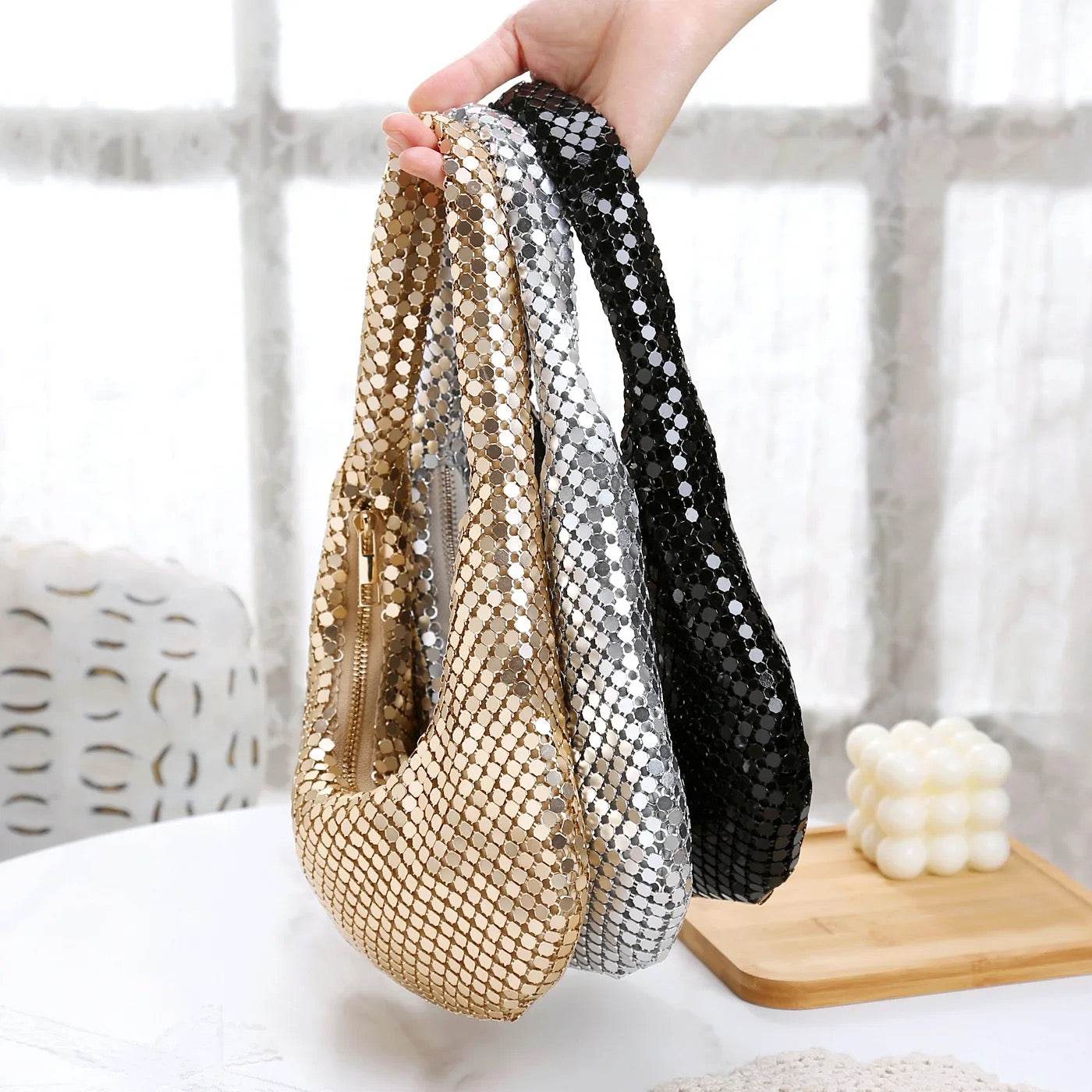 Shining Half Moon Mini Party Shoulder Bag Evening Purse - REBECATHELABEL