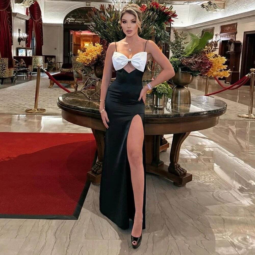 Sleeveless Hollow Bow Maxi Strap Dress - REBECATHELABEL