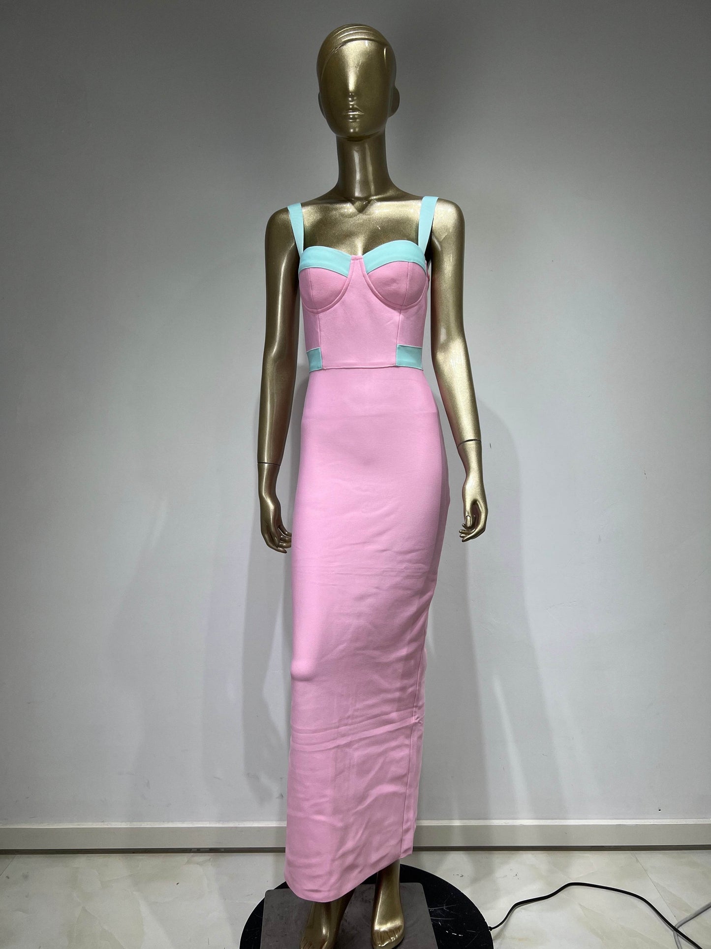 Sleeveless Strap Bodycon Strap Long Dress - REBECATHELABEL