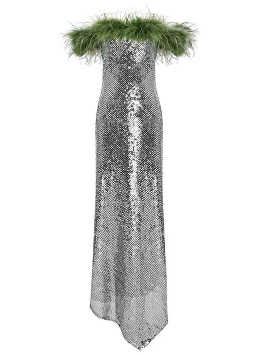 Sparkling Silver Sequins dress - REBECATHELABEL