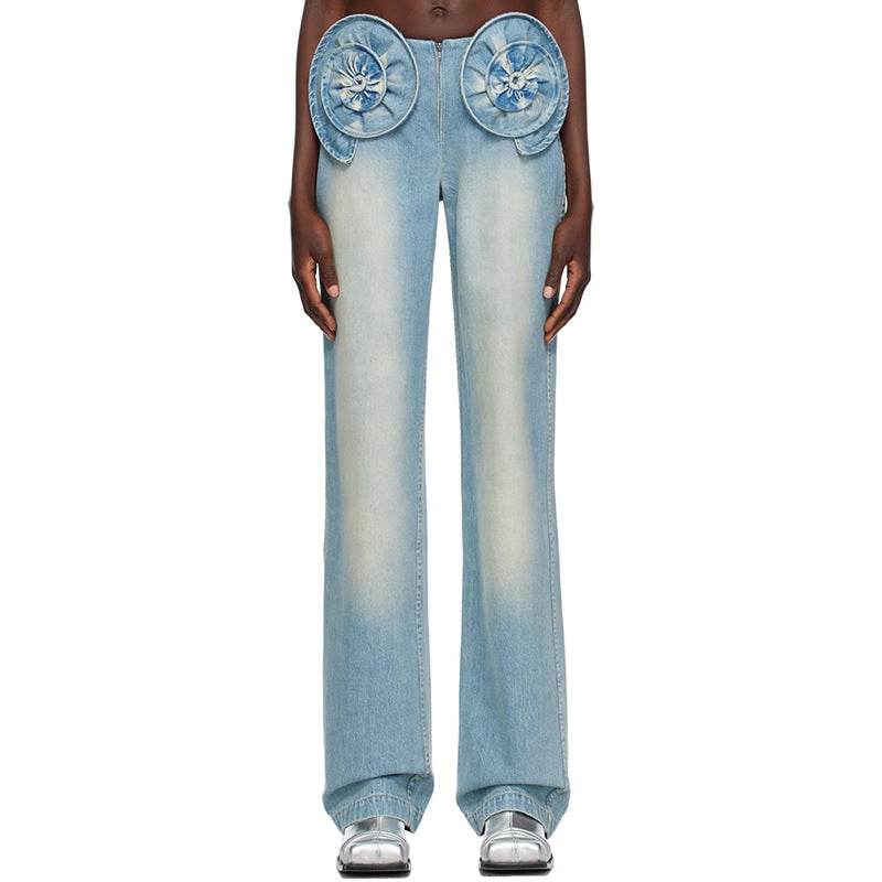 Star flower denim pant - REBECATHELABEL