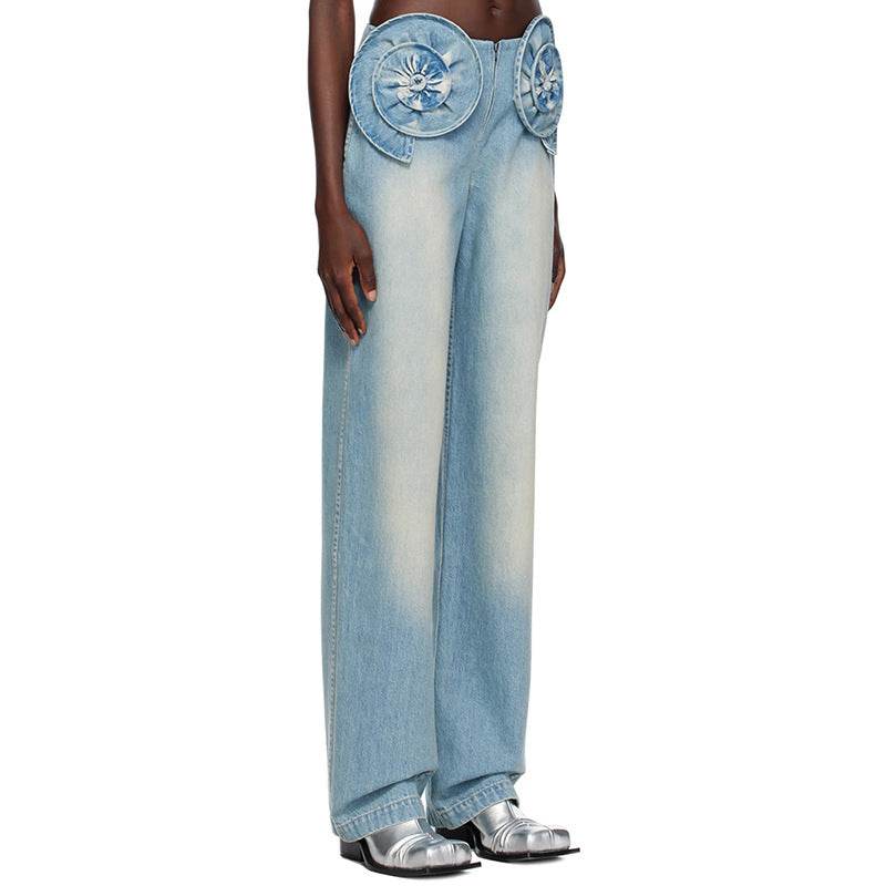 Star flower denim pant - REBECATHELABEL