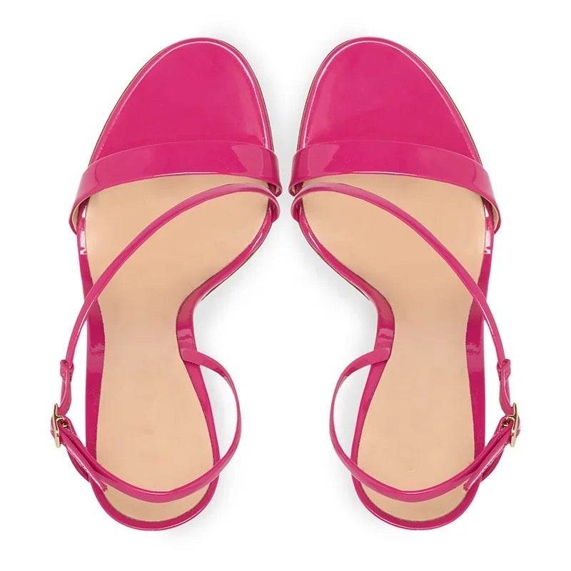 Stiletto Thin High Heel Buckle Ankle Strap Sandal - REBECATHELABEL