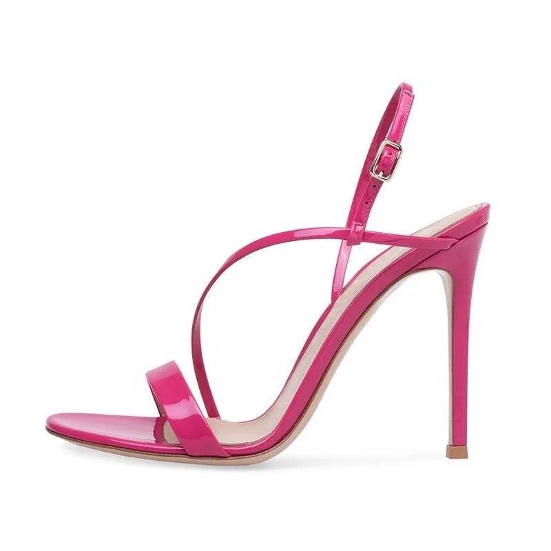 Stiletto Thin High Heel Buckle Ankle Strap Sandal - REBECATHELABEL