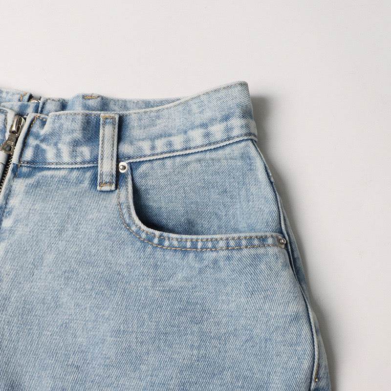 Stitching High Waist Slimming Skinny Jeans - REBECATHELABEL