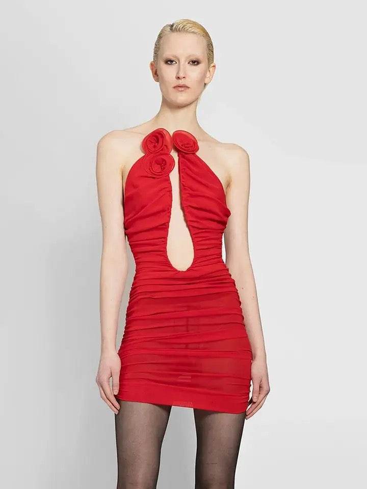 Strapless Deep V-neck Sexy dress - REBECATHELABEL