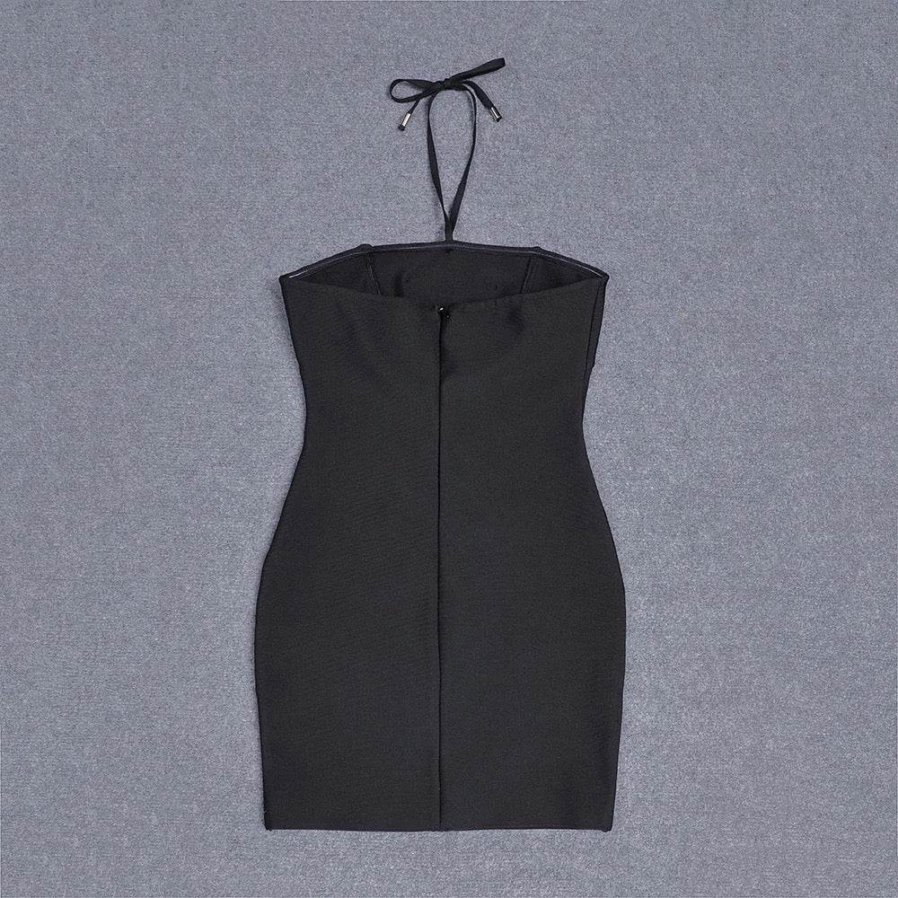 Strapless Sexy Backless Diamond Starfish Mesh Mini Tight Bandage Dress - REBECATHELABEL