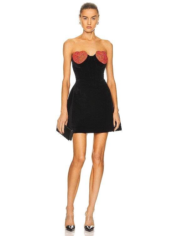 Sweet Heart Diamond Design Strapless Sexy A-line Mini Dress - REBECATHELABEL