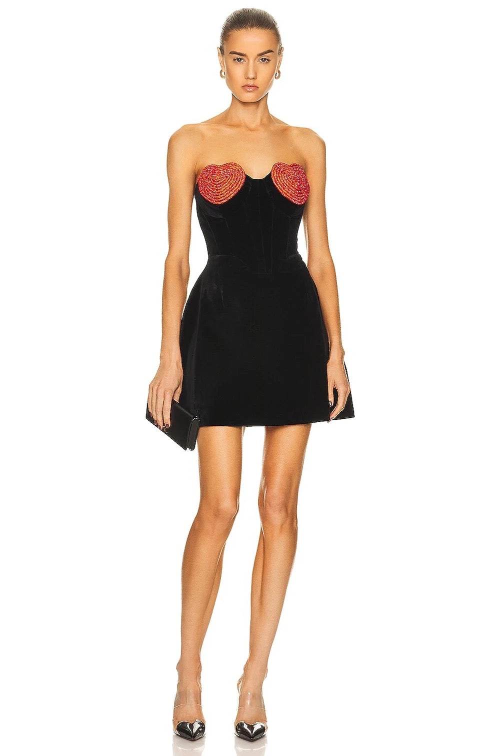 Sweet Heart Diamond Design Strapless Sexy A-line Mini Dress - REBECATHELABEL