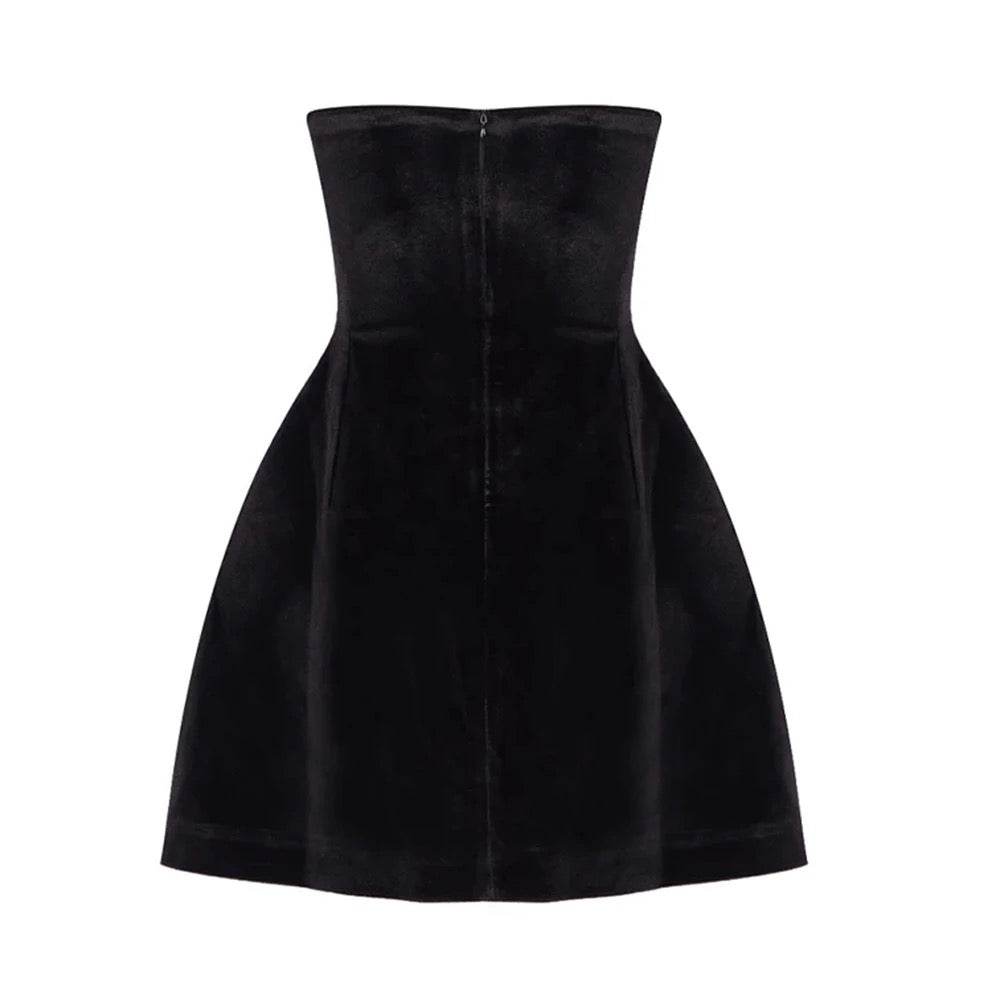 Sweet Heart Diamond Design Strapless Sexy A-line Mini Dress - REBECATHELABEL