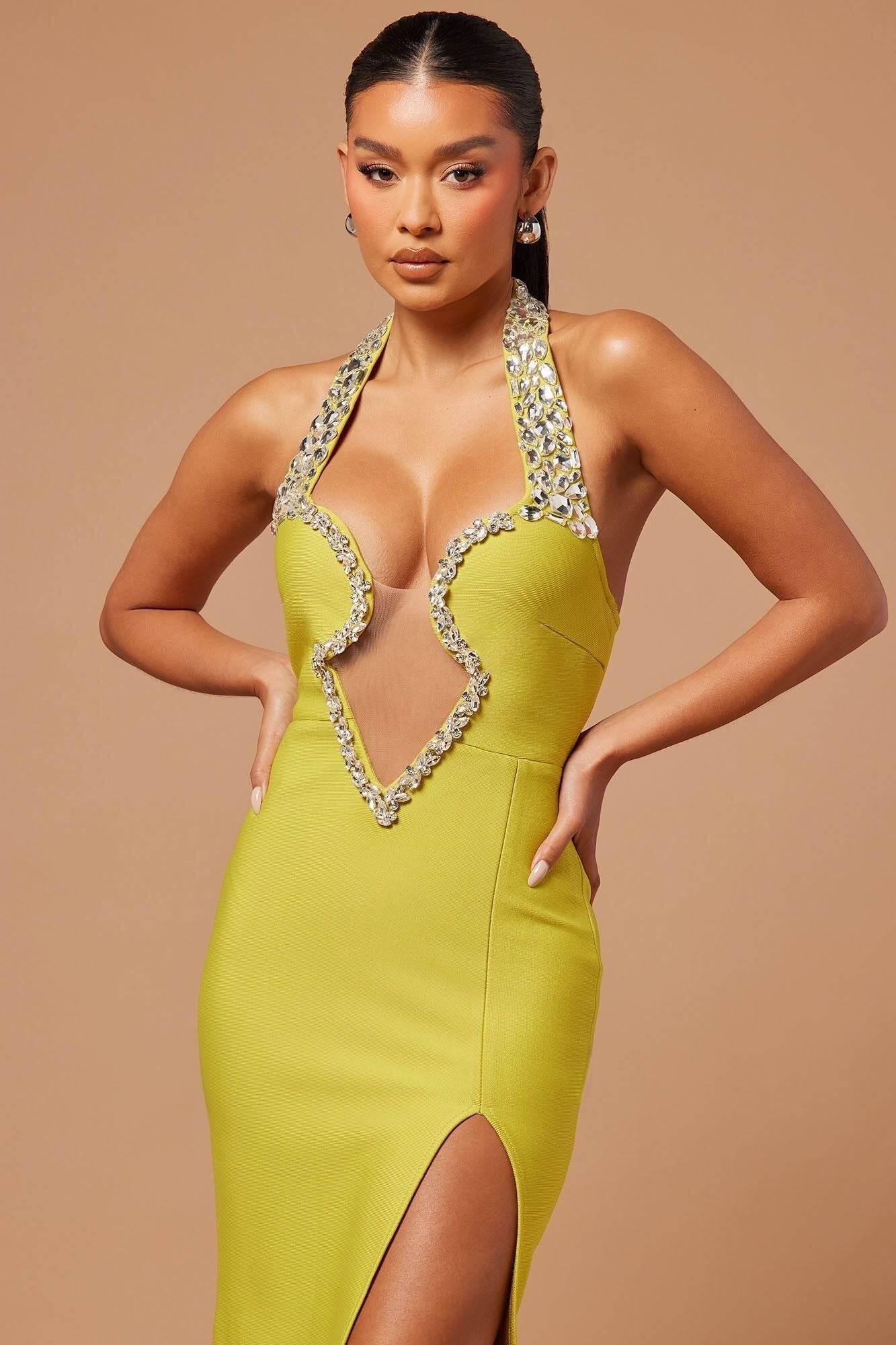 Tanishe diamonds bandage dress - REBECATHELABEL