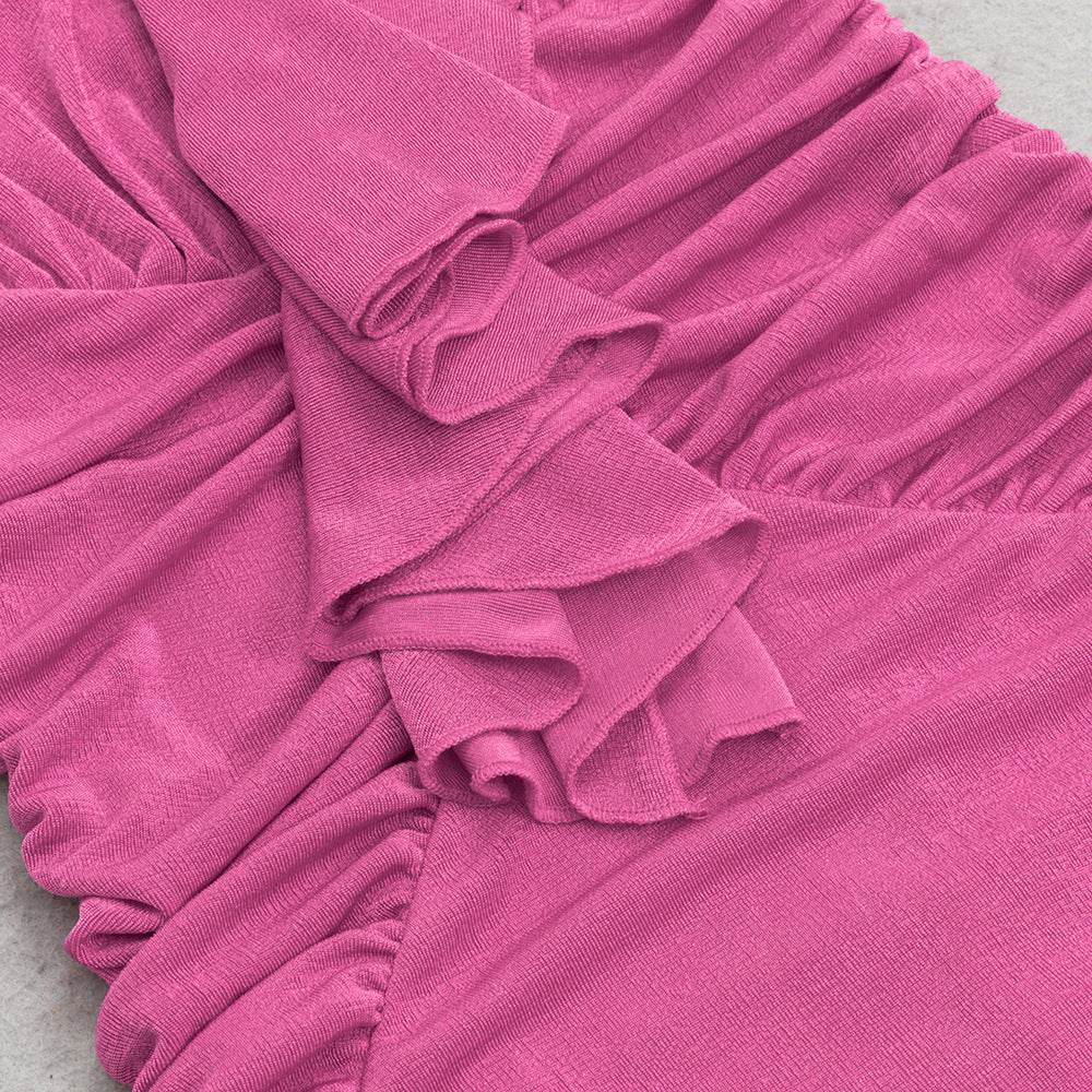 Three Dimensional Halter Floral Slim Dress - REBECATHELABEL