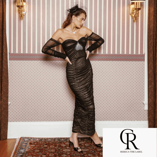 Tight Diamond Long Sleeve Top set - REBECATHELABEL