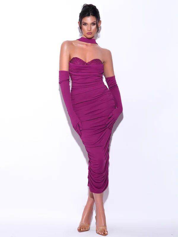 Tube Top Tight Bandage Backless Long Dress - REBECATHELABEL