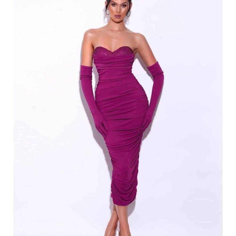 Tube Top Tight Bandage Backless Long Dress
