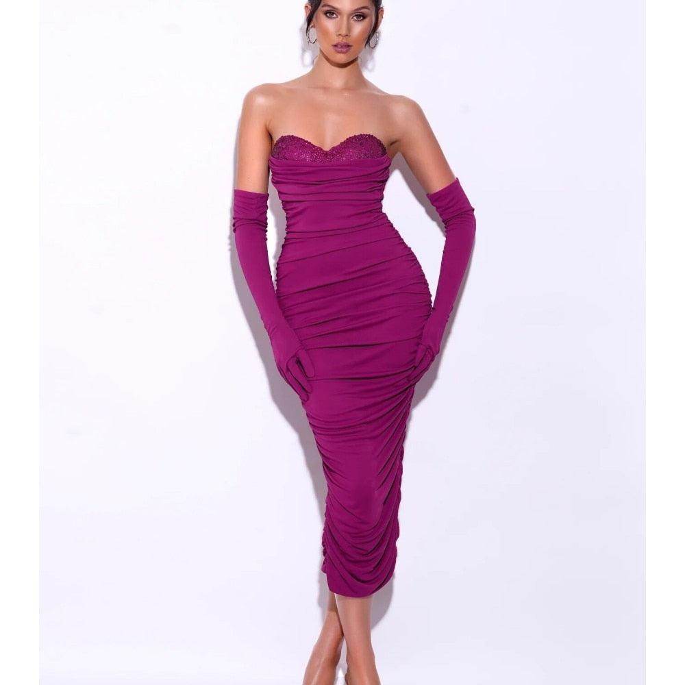 Tube Top Tight Bandage Backless Long Dress - REBECATHELABEL