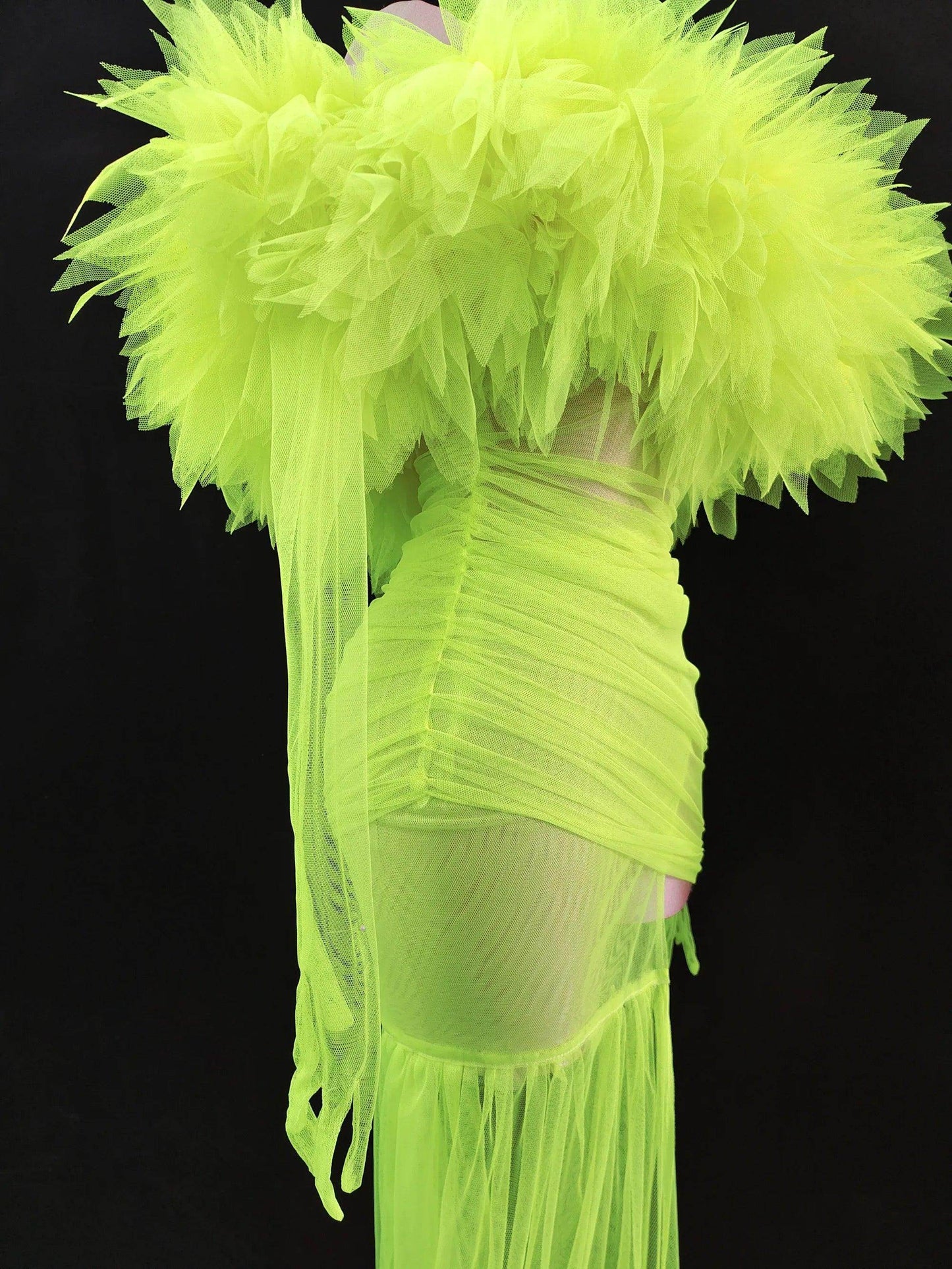 Tulle Maxi Dress With Gloves In Lilac - REBECATHELABEL