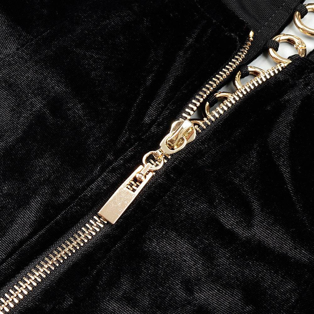 V-neck Short Set 2-piece Gloved Velvet set - REBECATHELABEL