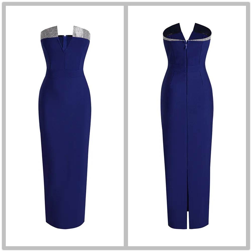 V-neck Sleeveless Backless Party Dress - REBECATHELABEL