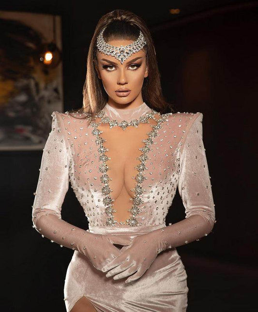 Velvet Maxi Long dress - REBECATHELABEL