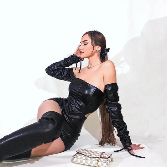 Yandy leather mini dress - REBECATHELABEL