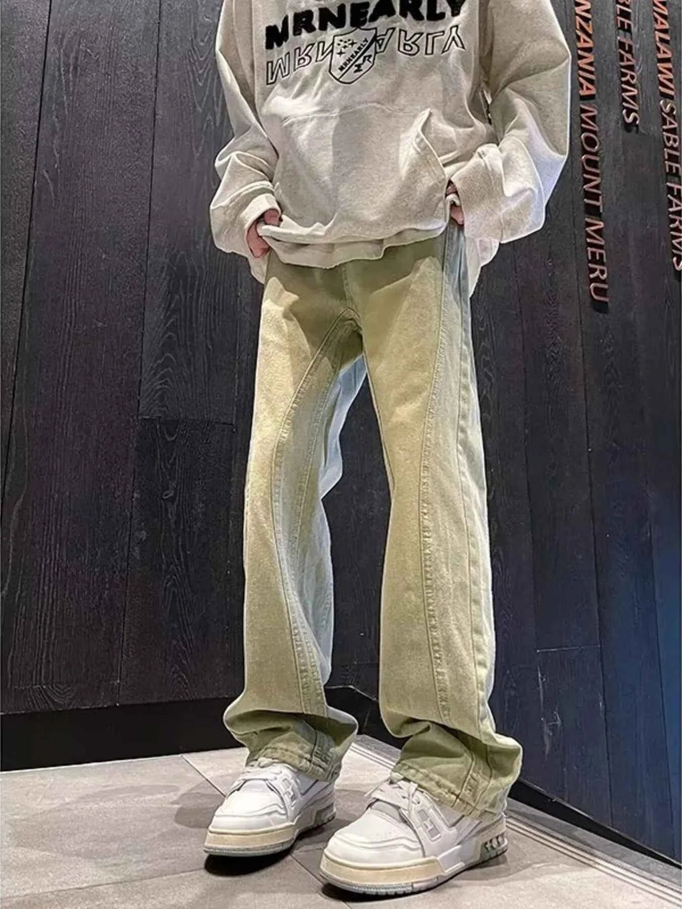 Men's Full Size Vintage Wash Wide Leg Jeans Plus Size